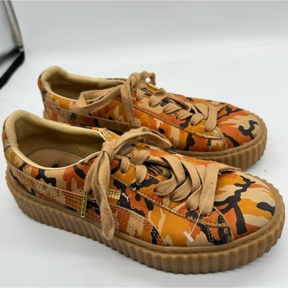 Puma x fenty creepers Rihanna orange camo platform leather sneakers women’s 7.5 - Picture 7 of 8